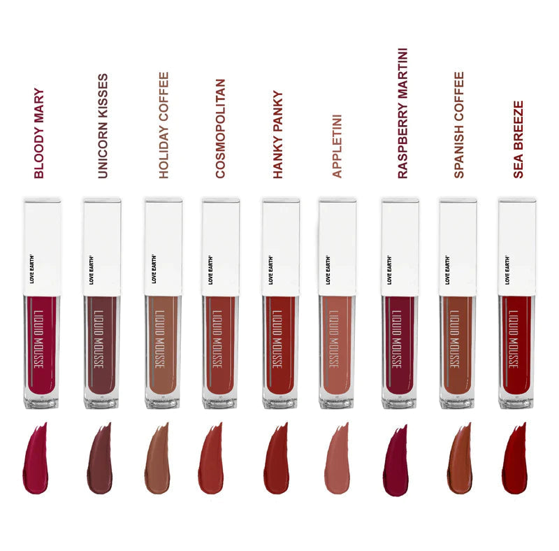 LOVE EARTH LIQUID LIPSTICK PACK OF 9 2.0 - MINIS Set- 2
