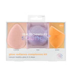 Real Techniques sponge + glow radiance complexion kit natural, healthy glow in 3 steps