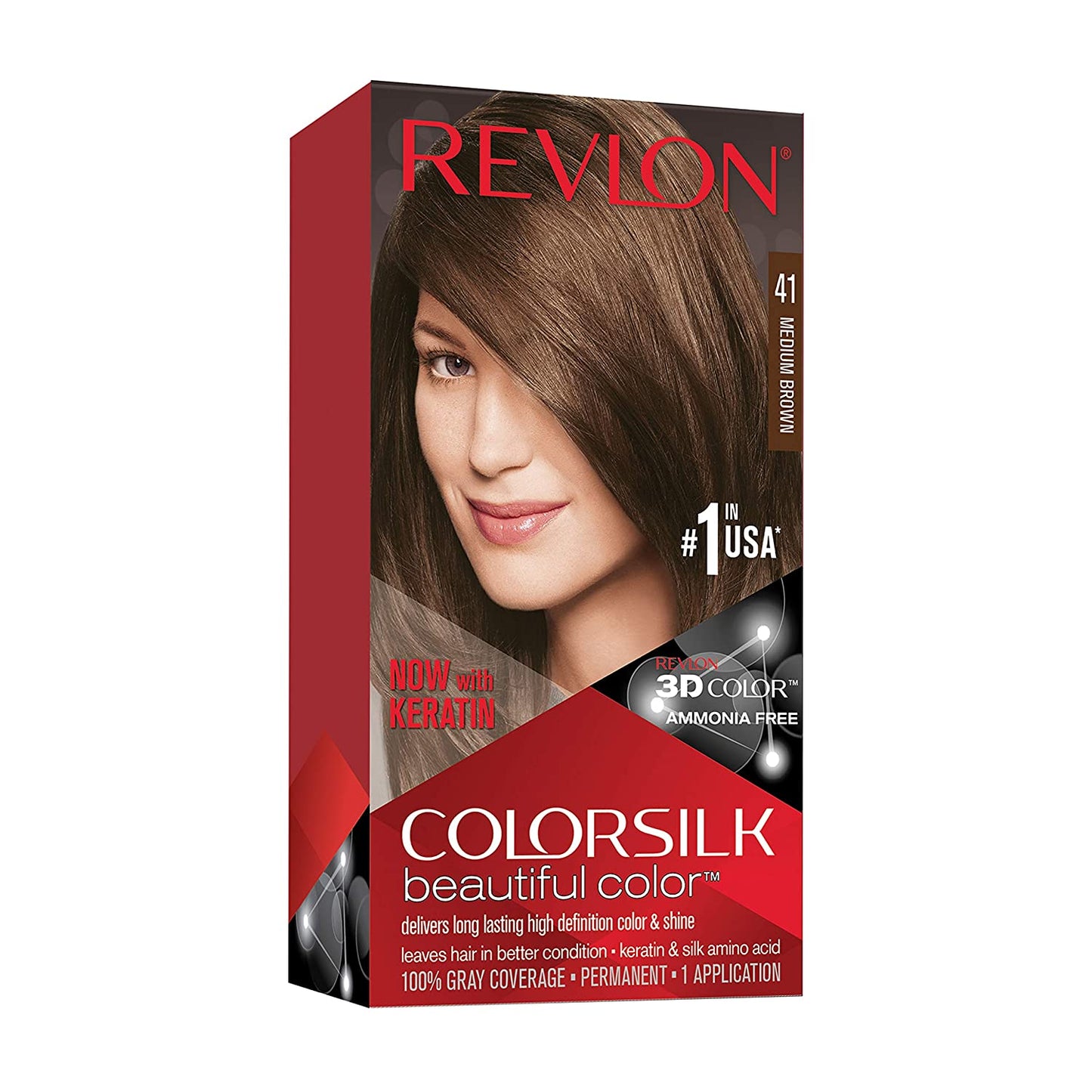 Revlon Colorsilk 3D Hair Color No Ammonia 41 Medium Brown