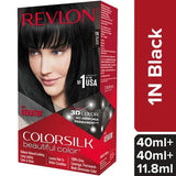 Revlon Colorsilk Hair Color - No Ammonia, With Keratin & 3D Color Gel Technology, 155.61 g Black 1N