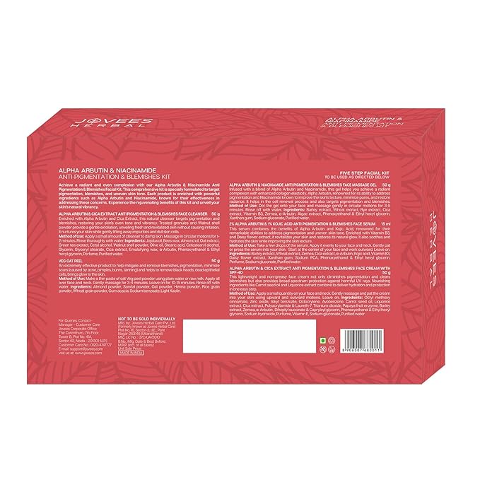 Jovees Herbal Alpha Arbutin & Niacinamide Anti Pigmentation & Blemishes Mini Facial Kit
