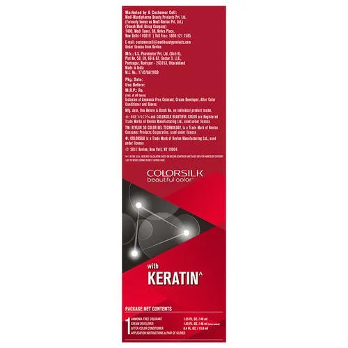 Revlon Colorsilk Hair Color - No Ammonia, With Keratin & 3D Color Gel Technology, 155.61 g Black 1N
