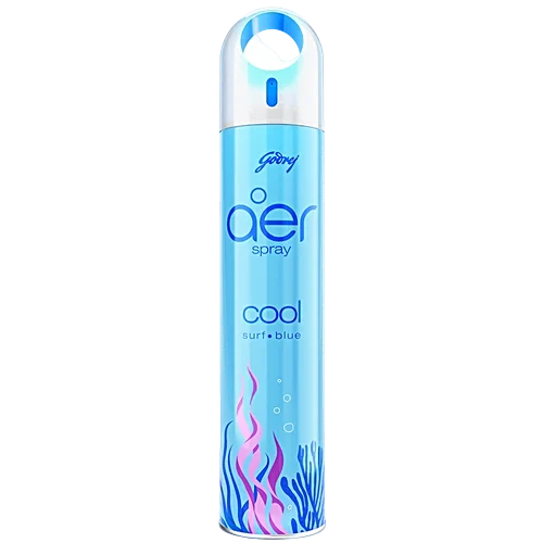 Godrej aer Spray | Room Freshener for Home & Office Cool Surf Blue 220ml