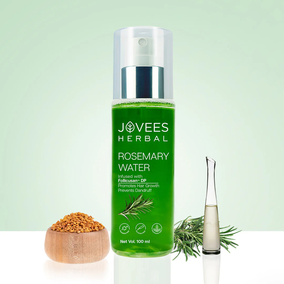 Jovees Rosemary Water Hair Growth Spray | Controls Hair Fall | Increases Hair Density | Fights Dandruff | Lightweight & Non-Greasy | For Men & Women 200ml