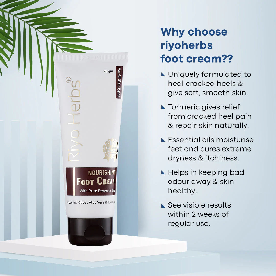 Riyo Herbs Nourishing Foot Cream With Pure Essential Oils 75gm