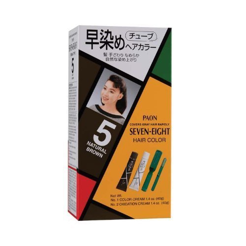 Seven Eight Hair Color Paon Covers Gray Hair Rapidly 5 Matte Brown 40g