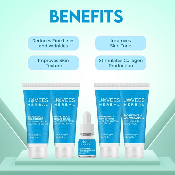 Jovees Herbal Bio Retinol & Cica Extract Anti Ageing Mini Facial Kit