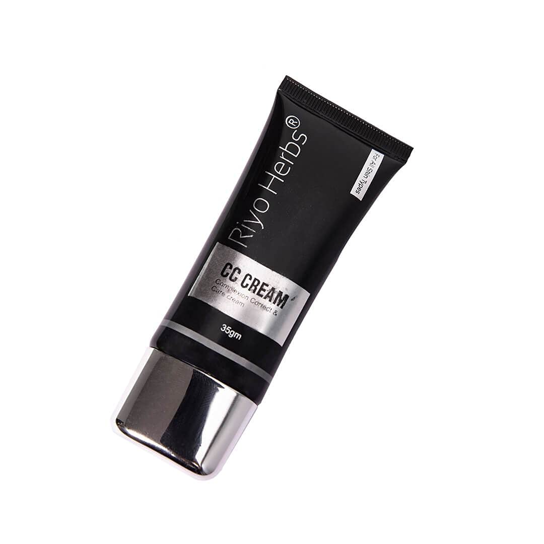 Riyo Herbs CC Cream Contains SPF With UVA/UVB Rays, Non-Sticky Formula, Conceals Imperfections for Even Tone Skin, All Skin Types, 35g