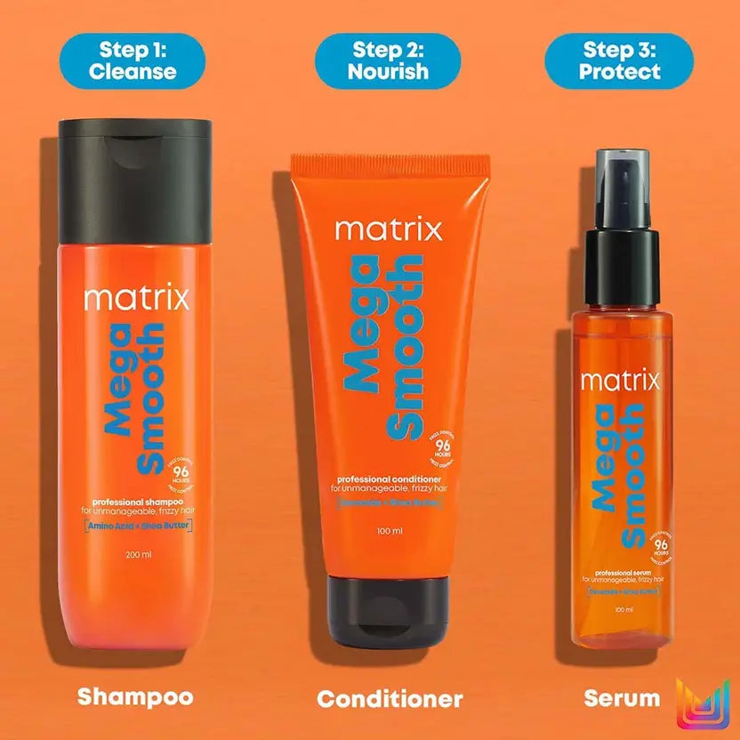 MATRIX Mega Smooth Shampoo for Frizzy, Dry Unmanageable Hair, Defy Frizz for 4 Days  (350 ml)