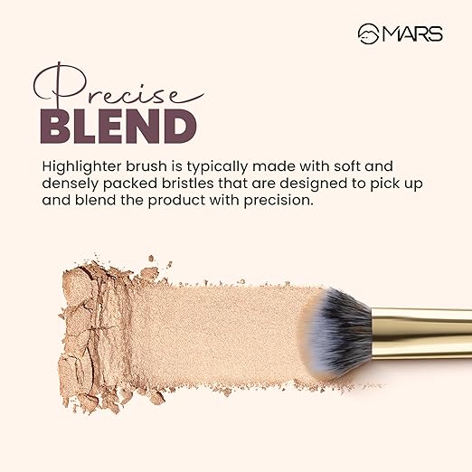 MARS Artist's Arsenal Professional Dense Highlighter Brush For Face | Precise Synthetic Bristles | Feather Soft Touch | Professional Makeup Brush BRF-04