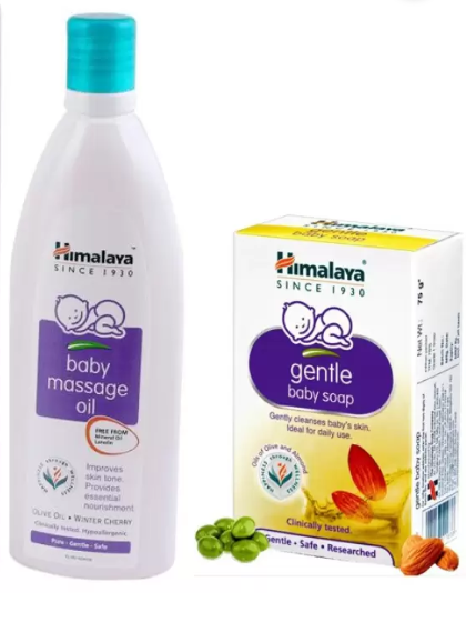 Himalaya Baby Massage Oil 100ml + Gentle Baby Soap 50g