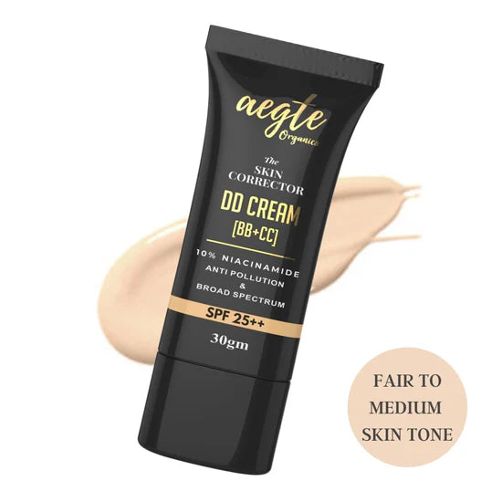 Aegte Organics Skin Corrector DD Cream (BB+CC) 10% Niacinamide & Broad Spectrum SPF 25++ 30gm