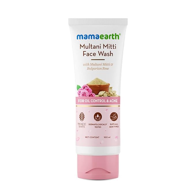 Mamaearth Multani Mitti Face Wash with Multani Mitti & Bulgarian Rose For Oil Control & Acne 100ml