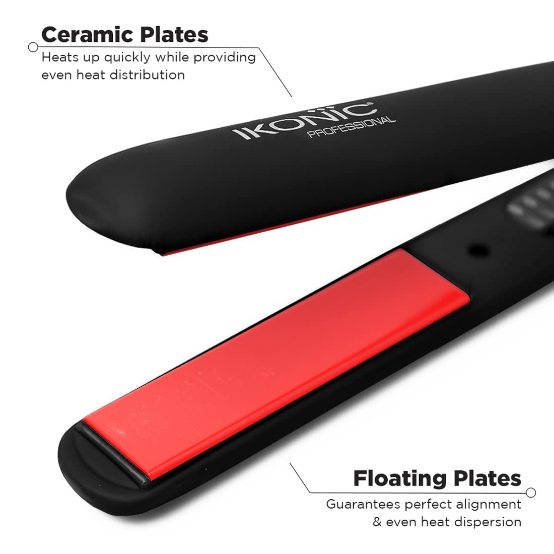 Ikonic Professional S3+ Ceramic Hai Straightener Black