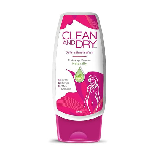 CLEAN & DRY | Daily Intimate Wash Restores pH Balance Naturally Mint Aloe Vera 190ml