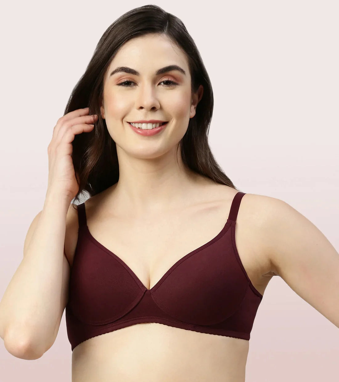 Enamor-A039 Perfect Coverage T-Shirt Bra - Supima Cotton Padded Wirefree Medium Coverage