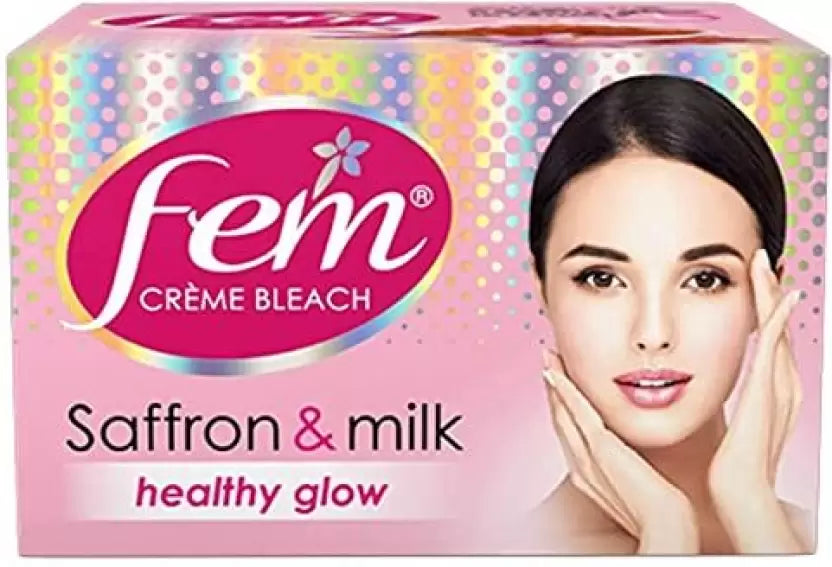 Fem Salon Professional Creme Bleach Saffron & Milk Healthy Glowing Skin 314.4g