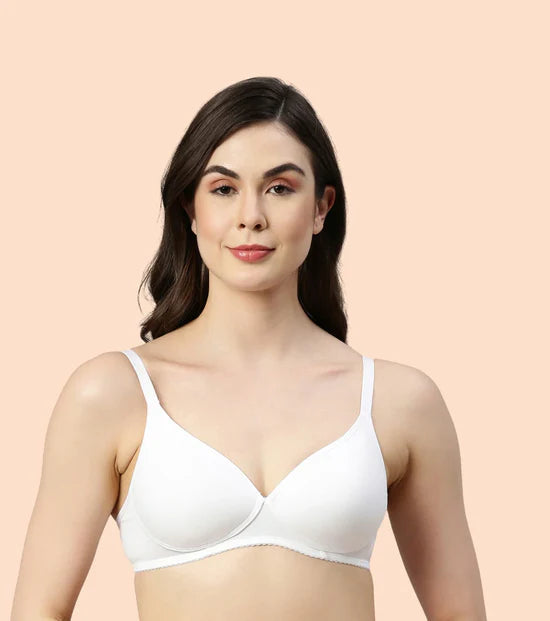 Enamor-A039 Perfect Coverage T-Shirt Bra - Supima Cotton Padded Wirefree Medium Coverage