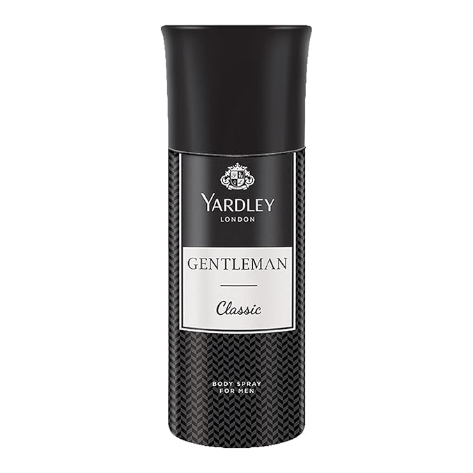Yardley London Gentleman Classic Body Spray for Men| Fresh Woody Fougère Notes | Masculine Fragrance | Body Deodorant for Men | 150ml