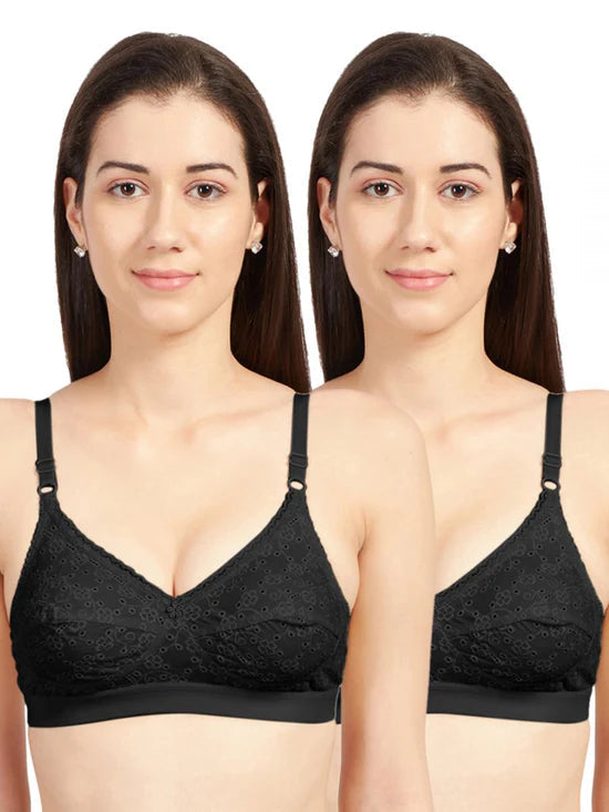 SONARI Cream Chikankari Bra