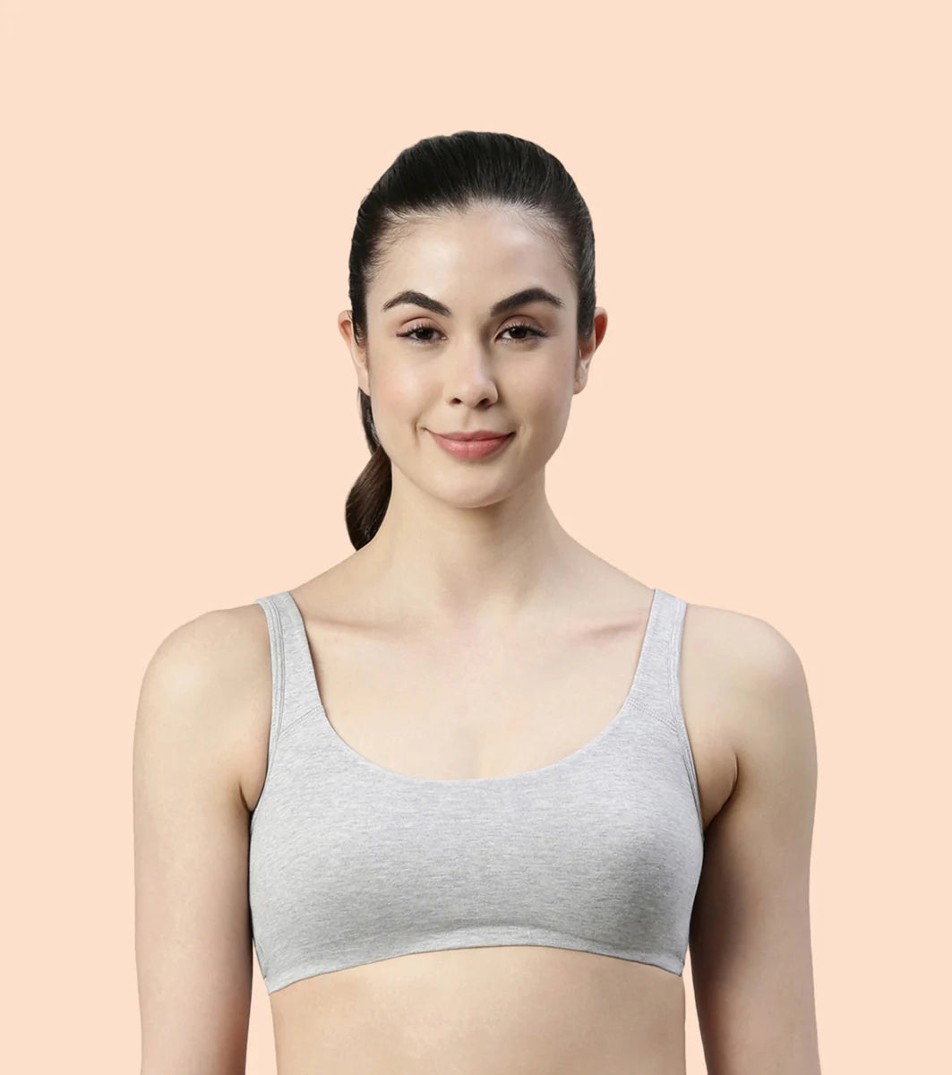 Enamor SB06 Low Impact Cotton Sports Bra - Non-Padded • Wirefree