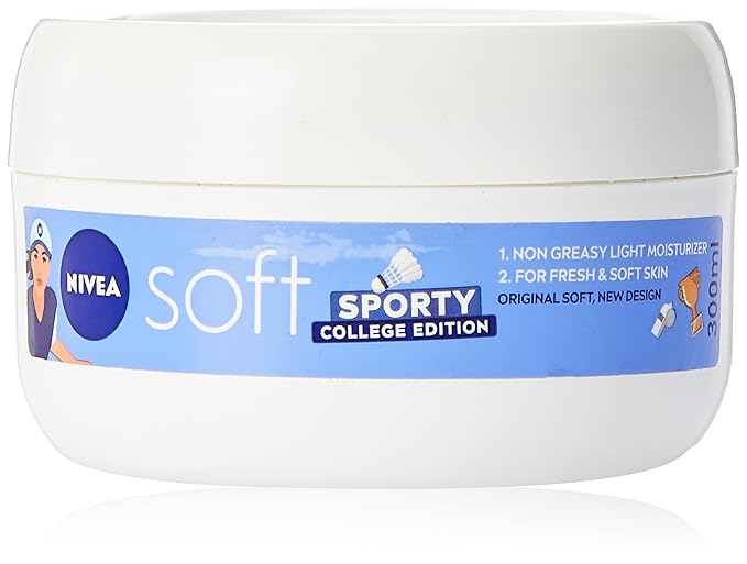 NIVEA Soft Sporty College Edition Moisturizer for Face Hand & Body Non Sticky Cream 300ml