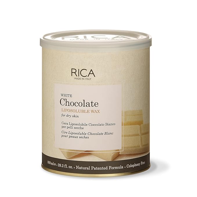 Rica White Chocolate Liposoluble Wax for Women and Men | Painless Dry Skin Hair Removal Waxing with Natural Ingredients - 800 ml