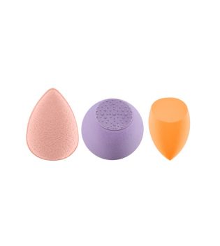 Real Techniques sponge + glow radiance complexion kit natural, healthy glow in 3 steps