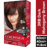 Revlon Colorsilk Hair Color - No Ammonia, With Keratin & 3D Color Gel Technology, 155.61 g Dark Mahogany Brown 3RB