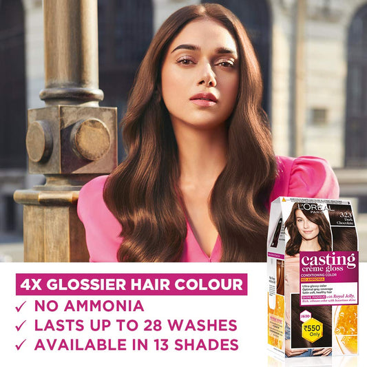 Loreal Paris Casting Creme Gloss Color 323 Dark Chocolate 87.5g+72ml