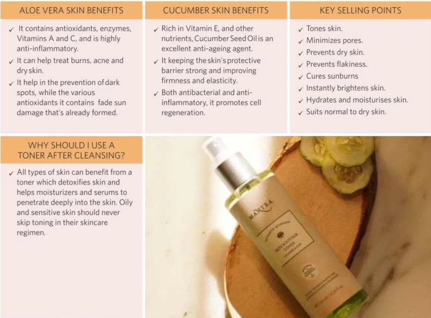MANTRA SKIN SOOTHER TONER CUCUMBER & ALOE 250ML