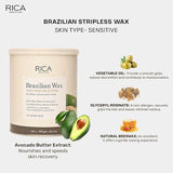 Rica Brazilian Stripless Wax for Women and Men | Painless Bikini Hair Remover, De - Tan & Dead Skin Treatment 800g