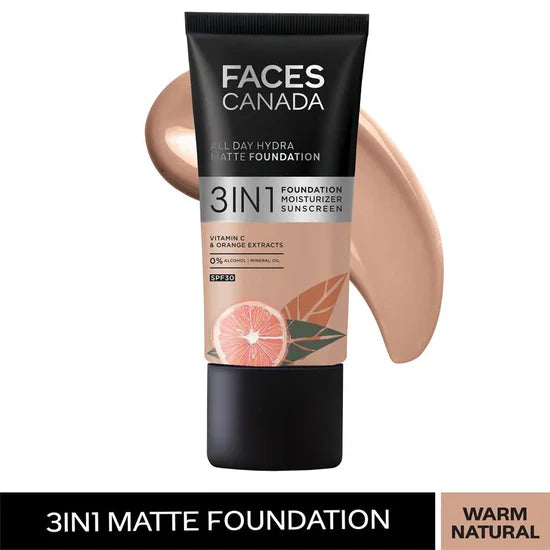 Faces Canada All Day Hydra 3-In-1 Matte Foundation - SPF 30 25ml
