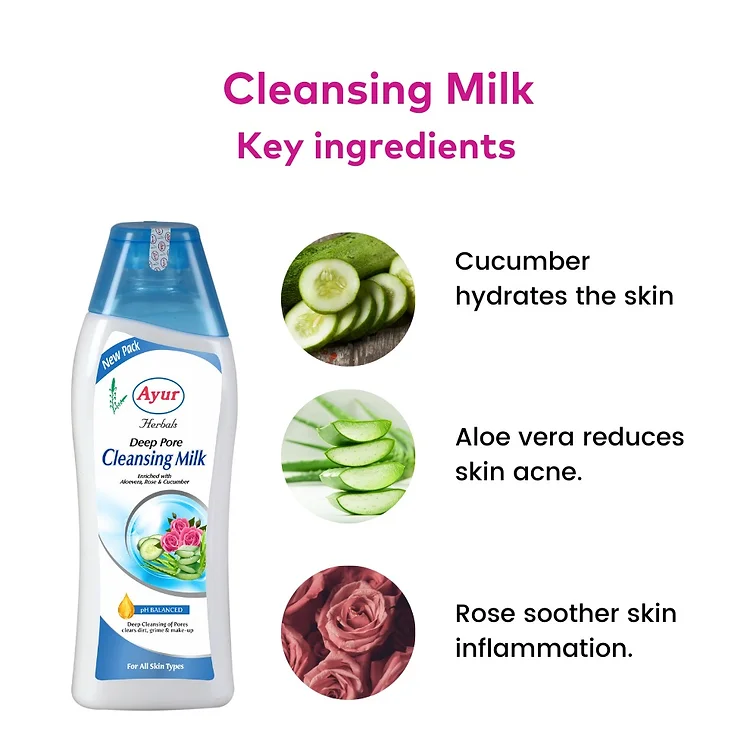 Ayur Herbals Deep Pore Cleansing Enriched With Aloevera, Rose & Cucumber 500ml
