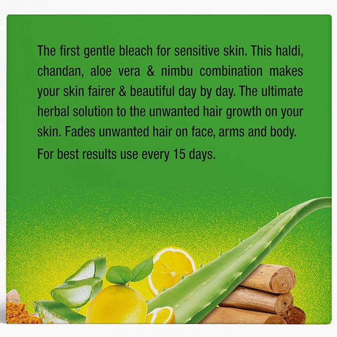 Olivia Herb Bleach For Sensitive Skin Brighter ,Fair & Glowing Skin With Herbal Extract Haldi, Chandan, Aloe Vera And Nimbu 270g