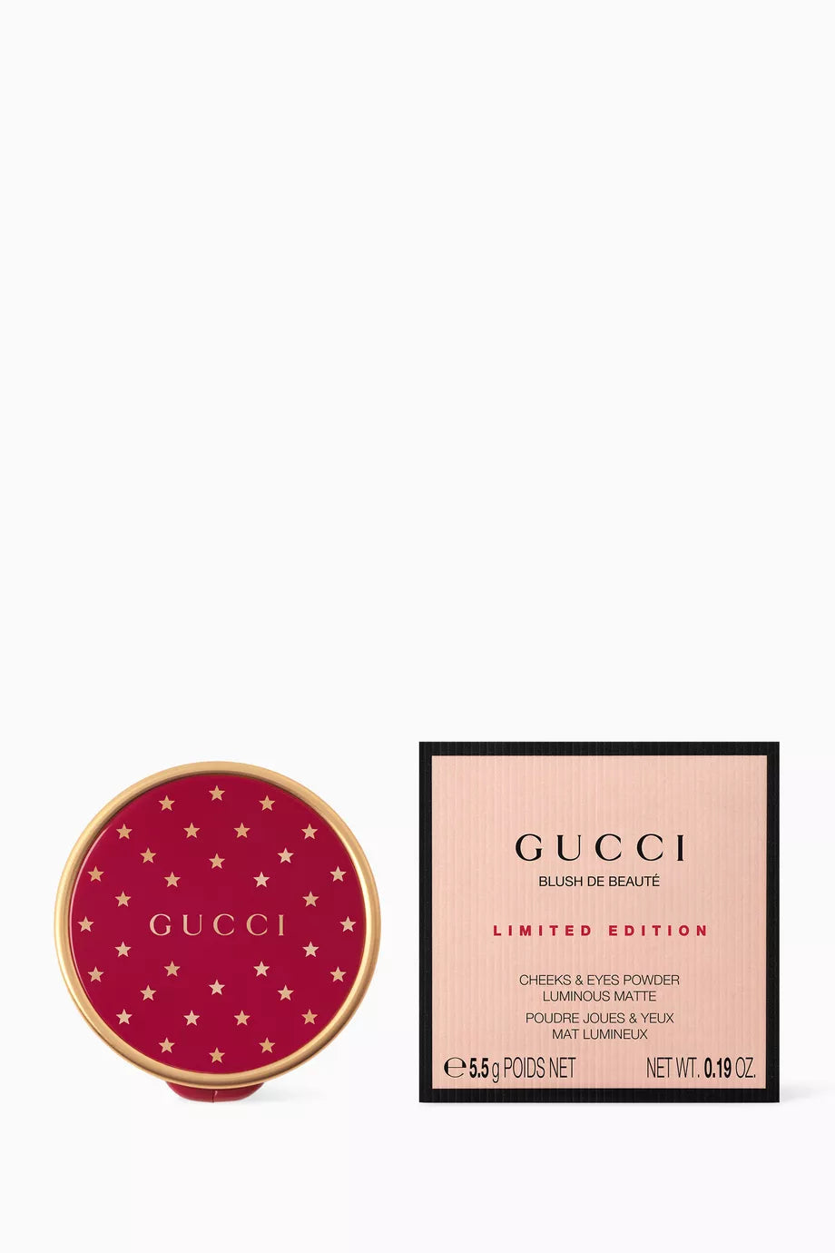 GUCCI BLUSH DE BEAUTE CHEEKS & EYES POWDER LUMINOUS MATTE POUDRE JOUES & YEUX MAT LUMINEUX TENDER APRICOT 5.5g