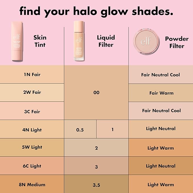 e.l.f. Halo Glow Liquid Filter, Complexion Booster For A Glowing, Soft-Focus Look, Infused With Hyaluronic Acid 31.5ml