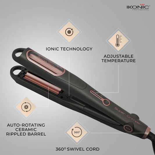 Ikonic Professional Rolling Plates Super Crimper Grey