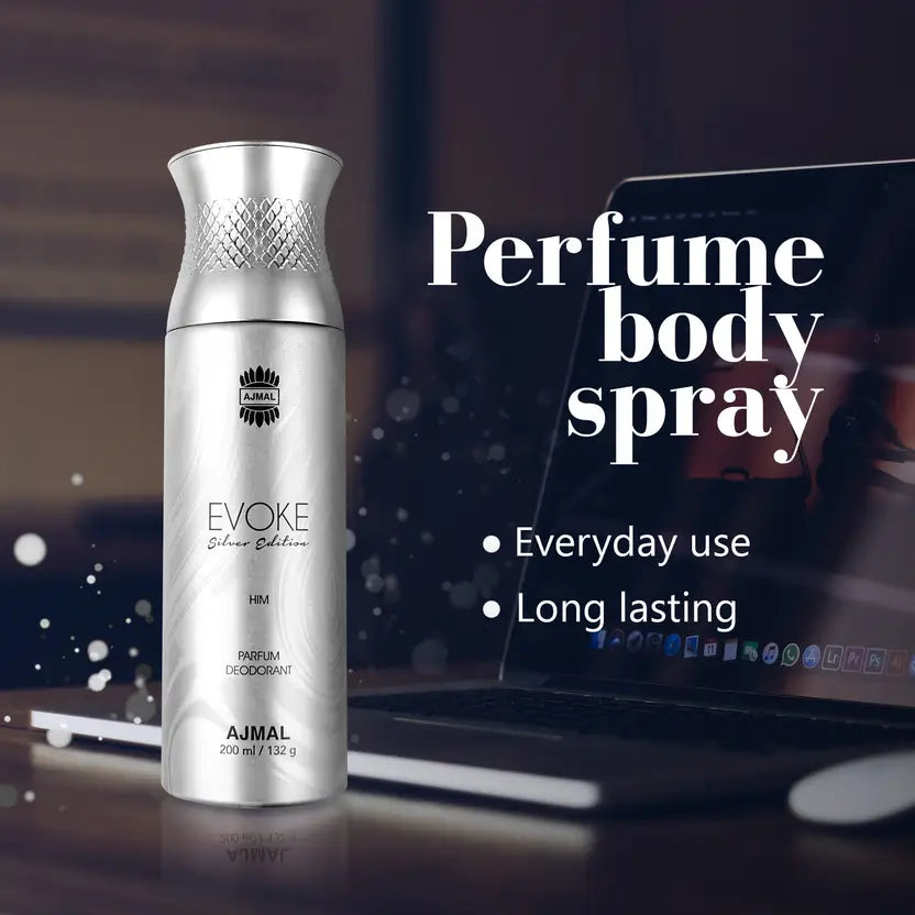 Ajmal Evoke Silver Edition Him Deodorant 200 ml Deodorant Spray 200ml