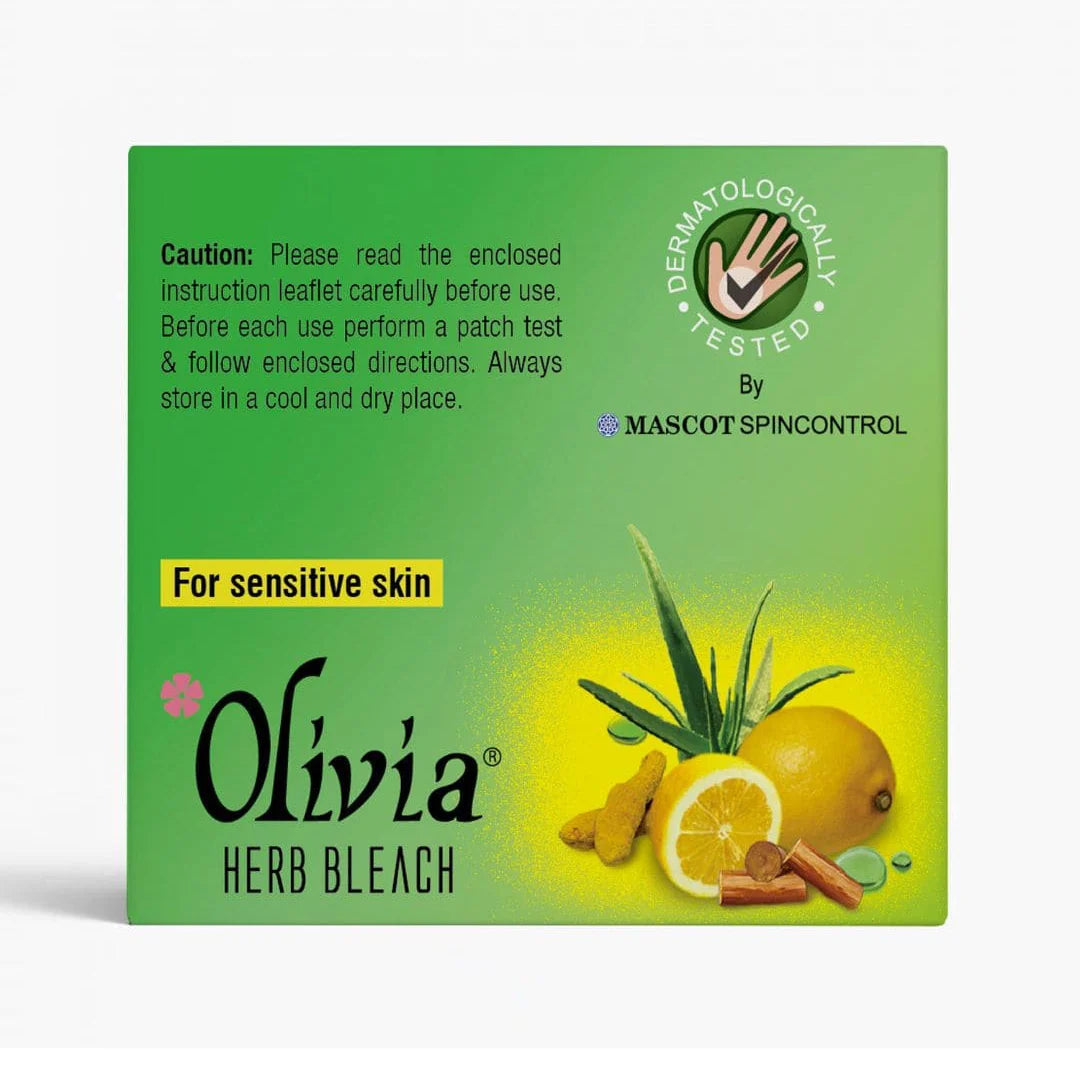 Olivia Herb Bleach for Sensitive Skin with Haldi, Chandan, Aloe Vera and Nimbu 150g