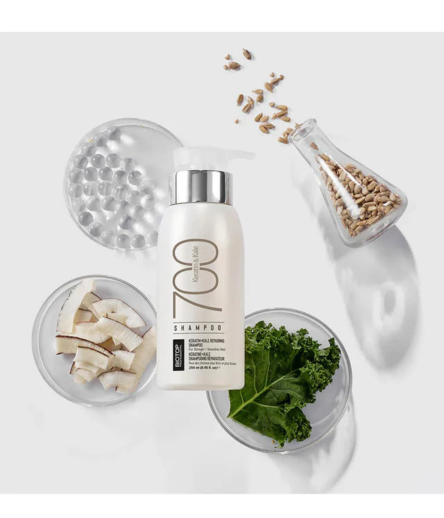 BIOTOP 700 KERATIN + KALE REPARING SHAMPOO FOR STRONG + SMOOTHER HAIR 250ml