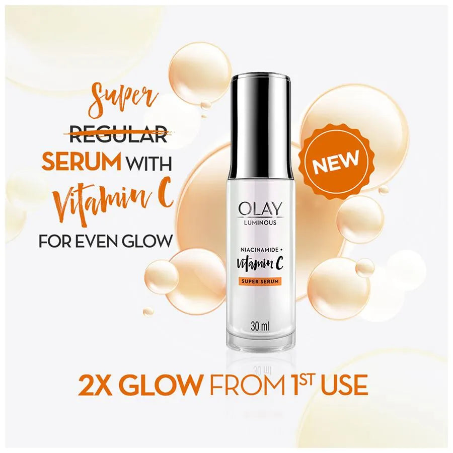 Olay Luminous Vitamin C Super Serum With 99% Pure Niacinamide - Lightens Dark Spots, 30 ml