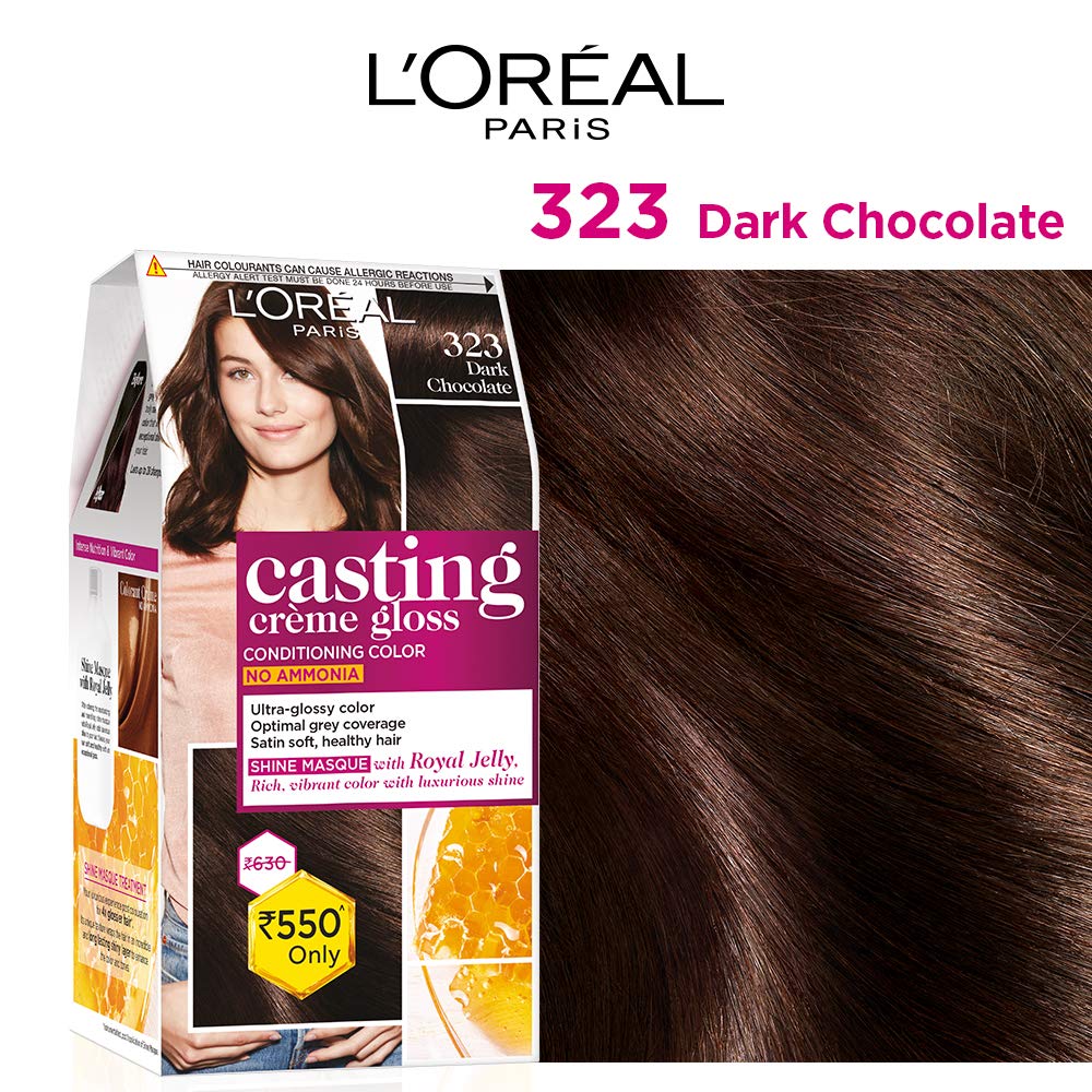 Loreal Paris Casting Creme Gloss Color 323 Dark Chocolate 87.5g+72ml