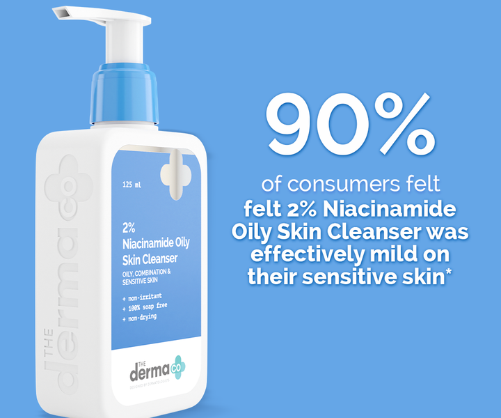 The Derma co 2% Niacinamide Oily Skin Cleanser for Sensitive, Oily & Combination Skin 125 ml Non-Irritant | 100% Soap-Free | Non-Drying 125ml