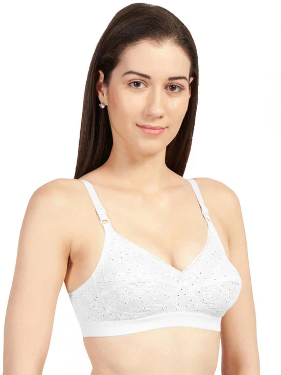 SONARI Cream Chikankari Bra