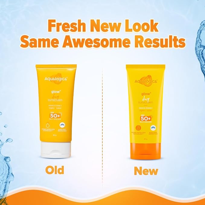 Aqualogica Glow+ Dewy Sunscreen Papaya & Vitamin C Spf 50+ PA+++++ 80g