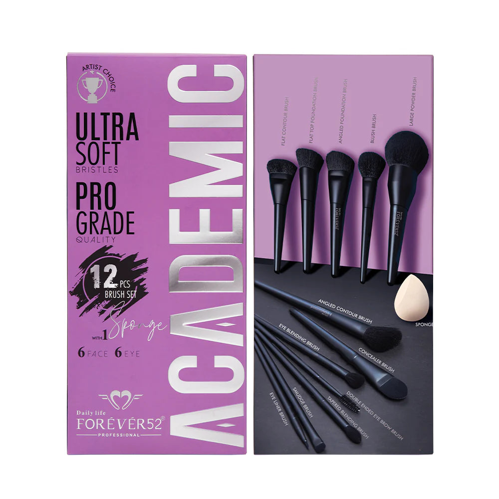 Forever52 Academic 12 Pcs Brush Set With 1 Sponge