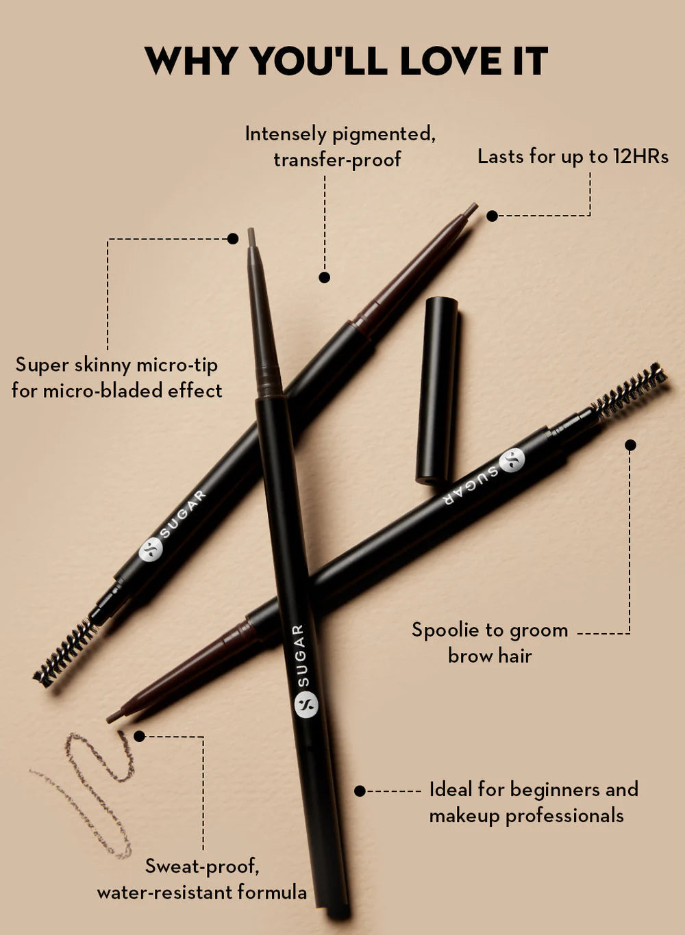 Sugar Cosmetics Arch Arrival Micro Brow Pencil