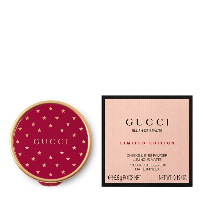 GUCCI BLUSH DE BEAUTE CHEEKS & EYES POWDER LUMINOUS MATTE POUDRE JOUES & YEUX MAT LUMINEUX TENDER APRICOT 5.5g