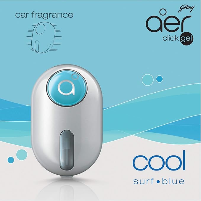 Godrej aer click gel Car Vent Air Freshener Kit Cool Surf Blue